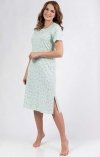 Dłuższa koszula nocna z krótkim rękawem w seledynowym kolorze Regina 149 2XL-3XL
