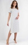 Dłuższa koszula nocna z krótkim rękawem w ecru kolorze Regina 149 2XL-3XL