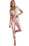 Różowa piżama damska w prążki Taro Remi 3135
