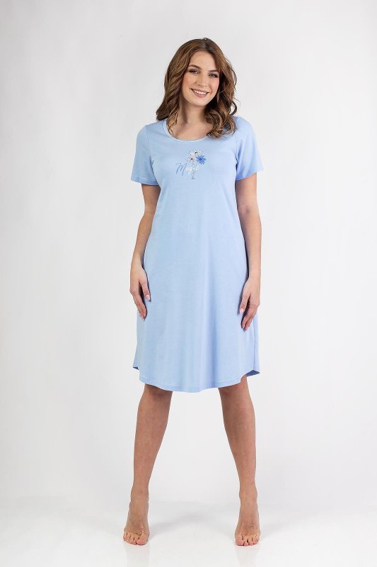Koszula nocna z krótkim rękawem niebieska Regina 154 2XL-3XL 