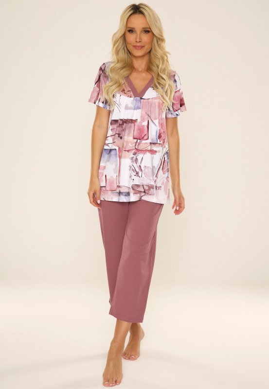 Piżama damska De Lafense 777 Violet 3XL-4XL