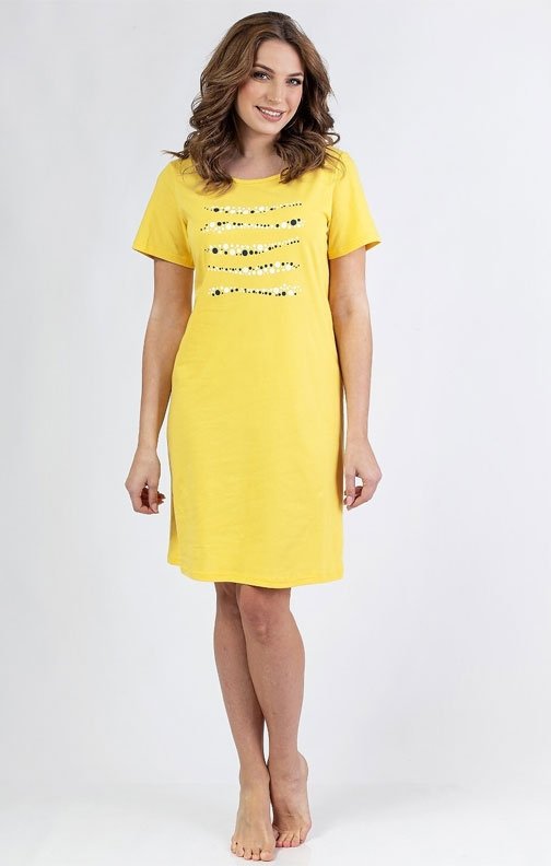 Koszula nocna bawełniana krótki rękaw niebieska Regina 151 2XL-3XL