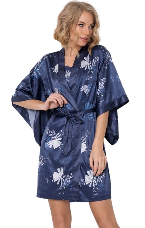Szlafrok kimono Aruelle Whiley granatowy