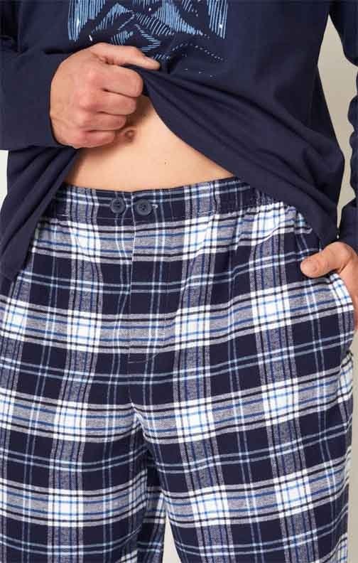 Key MNS 412 piżama męska z flanelowymi spodniami