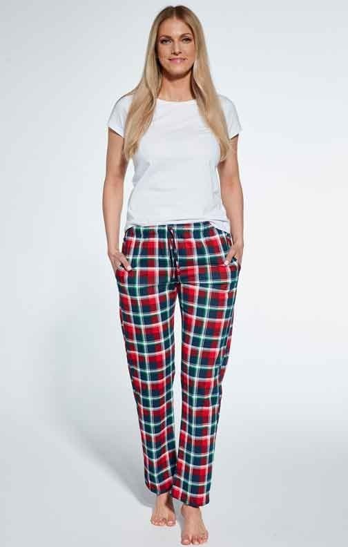 Spodnie piżamowe damskie w kratkę Cornette 690/38