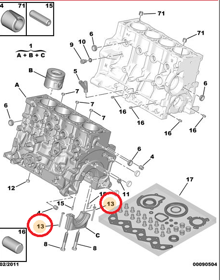 USZCZELKA PODPORY WAŁU 1.9 D 2.0 2.2 HDI CITROEN PEUGEOT ORYGINAŁ 012740