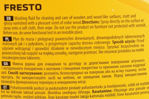 K2 ERLA FRESTO PŁYN DO CZYSZCZENIA MEBLI DREWNA + 4 ŚCIERECZKI Z MIKROFIBRY