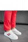 Białe skórzane wiązane sneakersy Camilla - Solea