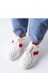 Biało-czerwone sneakersy na platformie Binet - Solea