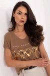 Tshirt Damski Model CLM-TS-1729.86 Light Brown - Factory Price