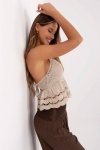 Koszulka Top Model MI-TP-88506.87 Beige - Italy Moda