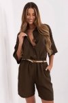Szorty Damskie Model MI-SN-6620.72P Dark Brown - Italy Moda