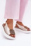 Sandały Model Zazoo 1786 Złoty Przecierany - Step in style