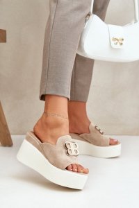 Sandał Klapki Model Tanonea 2283 35374 Beige Khaki - Step in style