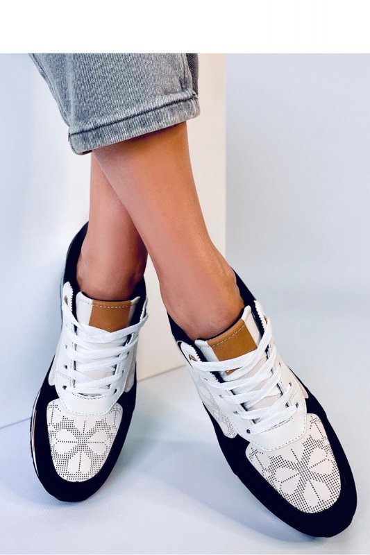 Sneakersy na koturnie GREER BLACK - Inello