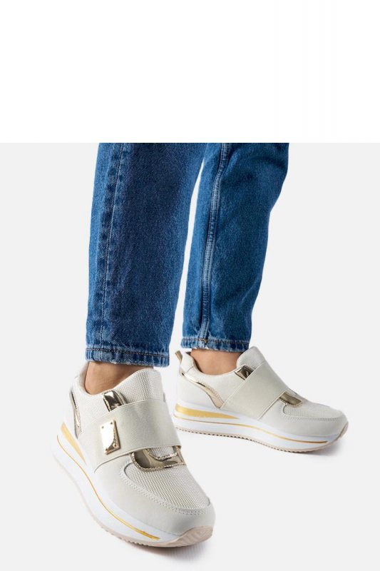 Beżowe wsuwane sneakersy na platformie Sages - Solea