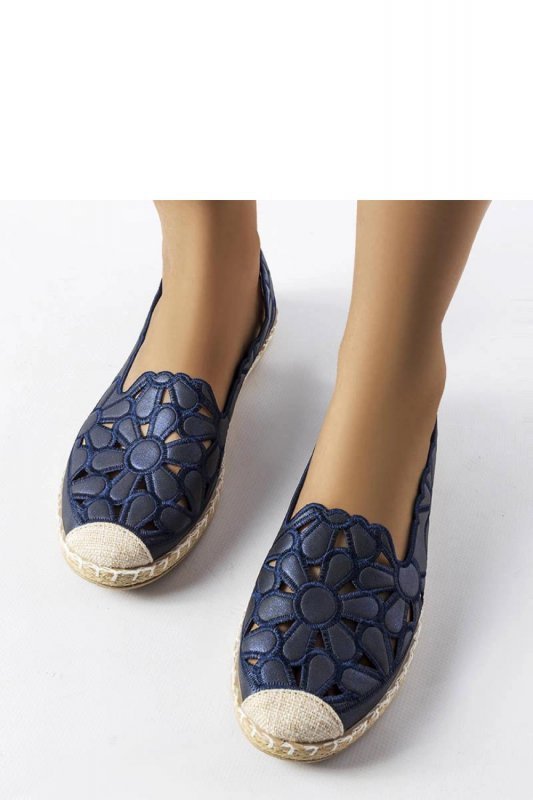 Granatowe ażurowe espadryle Lamarre - Solea