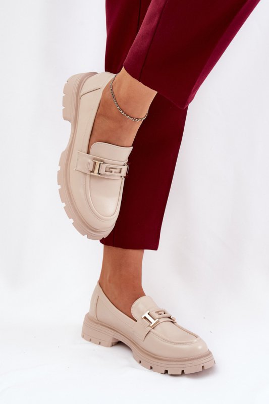 Mokasyny Model Lomnela J1003 Beige - Step in style