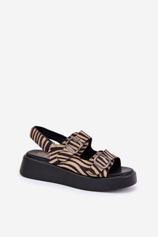Sandały Model Genorre MAN0888 Zebra Beige/Black - Step in style