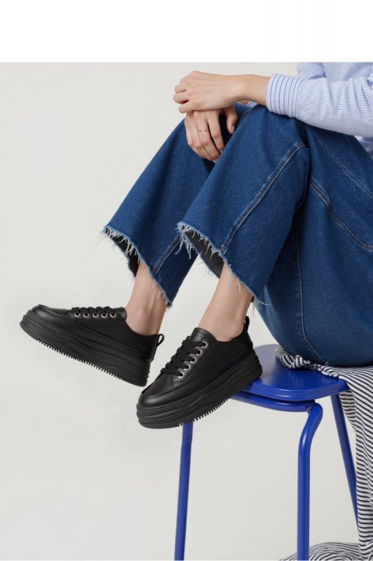 Damskie Sneakersy PLATFORMIA ? Black - Inello