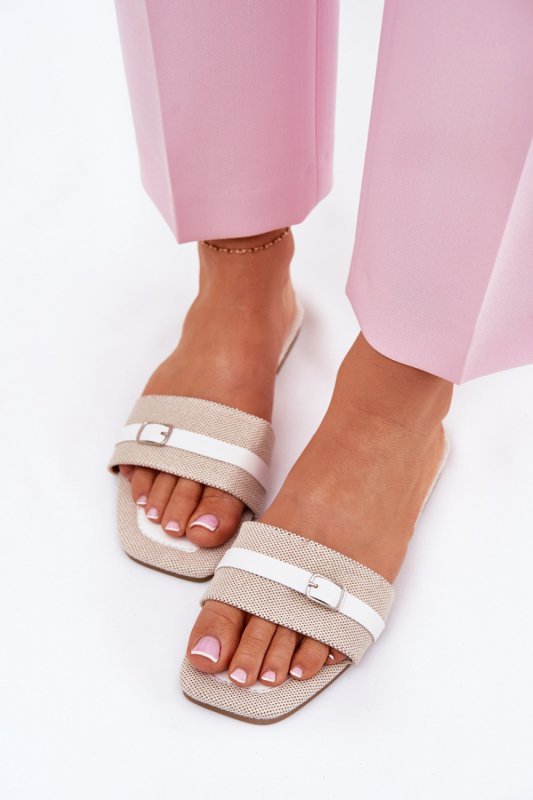 Sandał Klapki Model Zilina N75-60 Beige/White - Step in style