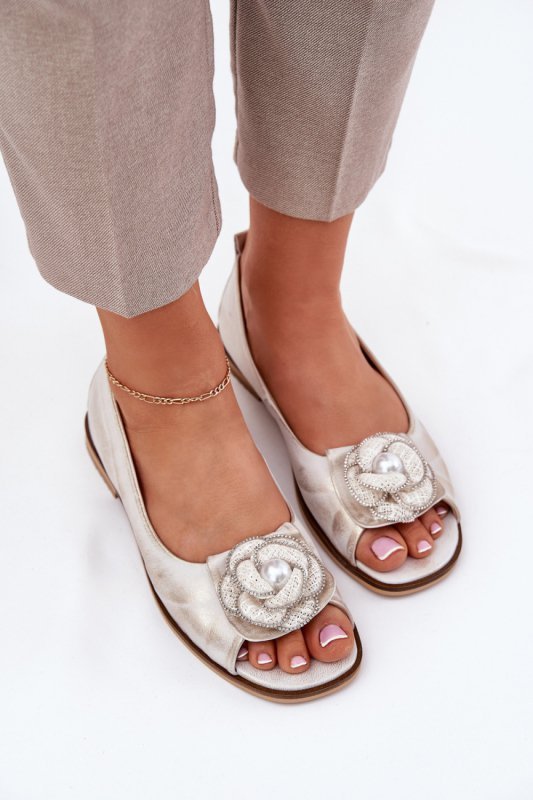 Baleriny Model Zazoo 1870 Złoty Przecierany - Step in style