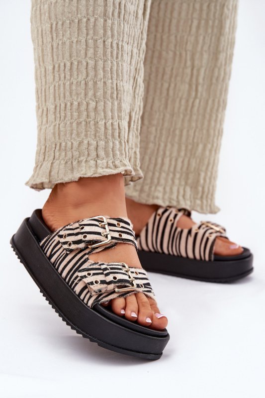 Sandał Klapki Model Nilatha LS-159 Zebra - Step in style