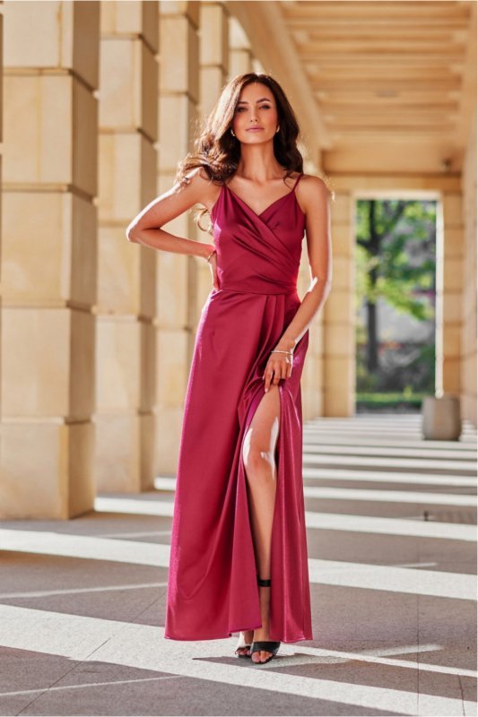 Sukienka Model Salma BOR SUK0462 Bordo - Roco Fashion