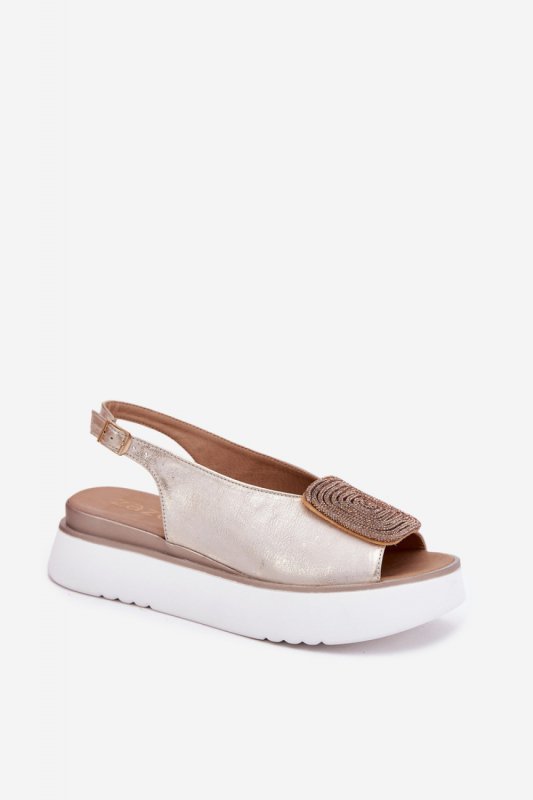 Sandały Model Zazoo 1786 Złoty Przecierany - Step in style