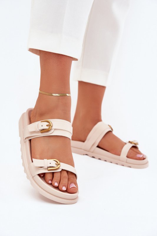 Sandał Klapki Model Selana ST-1 Light Beige - Step in style