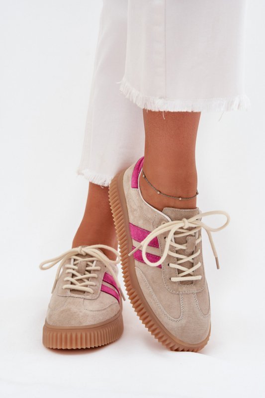 Buty Sportowe Model Cavira GD-XF-204 Beige/Pink - Step in style
