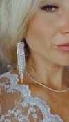 OHRRINGE GOLD LANGE ZIRKONIA HOCHZEIT HOCHZEIT