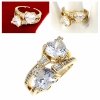 Goldring 17,00 mm. vergoldete Verlobung Xuping