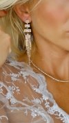 EARRINGS GOLD LONG ZIRCONIA WEDDING WEDDING