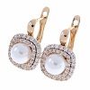 gold plated earrings with exclusive cubic zirconia