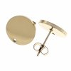 2X Gold Stud Earrings + Earplugs Surgical Steel 1 Pair