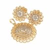 18k gold plated set pendant earrings xuping