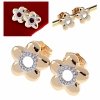 gold plated earrings with exclusive cubic zirconia