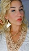 Golden earrings silk flowers