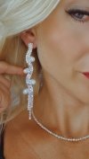 EARRINGS GOLD LONG ZIRCONIA WEDDING WEDDING