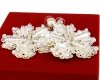 Golden earrings silk flowers