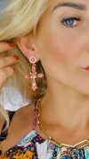 EARRINGS GOLD LONG ZIRCONIA WEDDING WEDDING