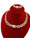 Golden complete bracelet chain set encrusted with zirconia, gilded 14k