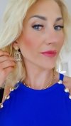 Golden earrings silk flowers