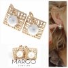 gold plated earrings with exclusive cubic zirconia