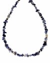 4476 Łańcuszek naszyjnik kamień naturalny sodalit lapis lazuli sieczka długi stal chirugiczna