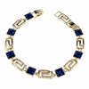 224b Bransoletka elegancka Austrian Crystal złota cyrkonie 19,5cm pozłacana 14k Xuping wzór grecki