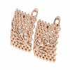 3755 Złote kolczyki cyrkonie pozłacane rose gold Xuping wiszące 