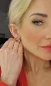 268 Złote kolczyki cyrkonie pozłacane 18k Xuping angielskie zapięcie 