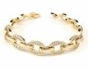 4633 Bransoletka złota elegancka 19cm cyrkonie pozłacana 14k Viki Lady